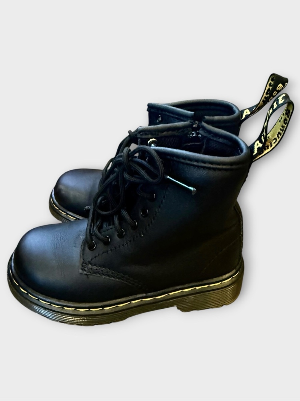 Dr. Martens 1460 T Black Leather Combat Lace-Up Boot Kids US 8 EU 24.